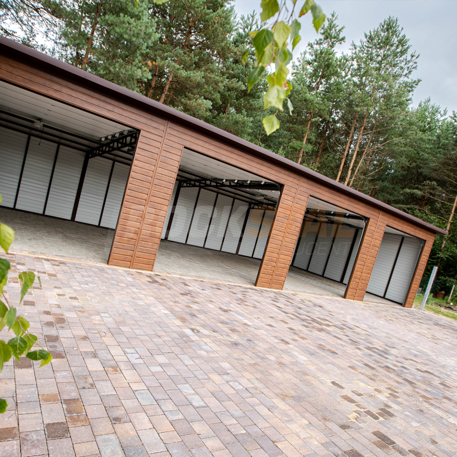 Garaż blaszany 16x6,5 m + cztery bramy segmentowe z automatyką - obrazek 3