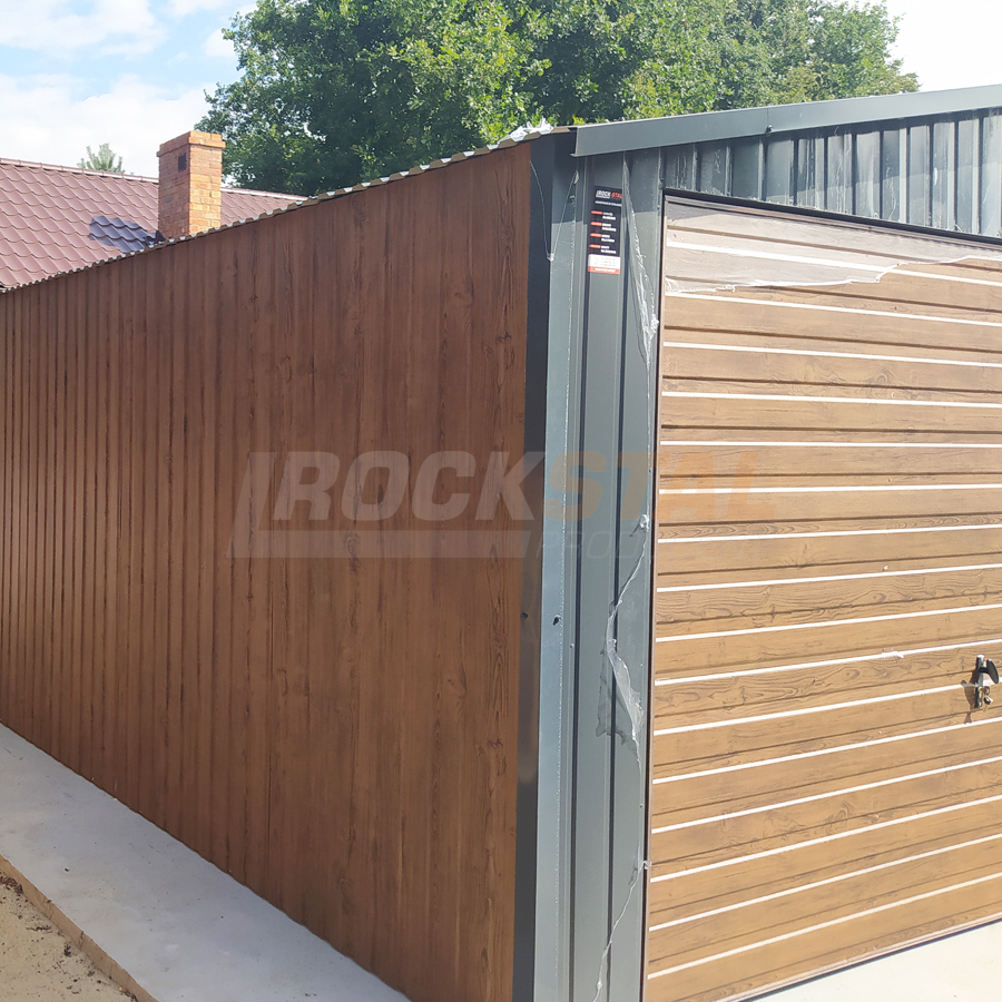 Garaż blaszany 7x6 - drewnopodobny - obrazek 2