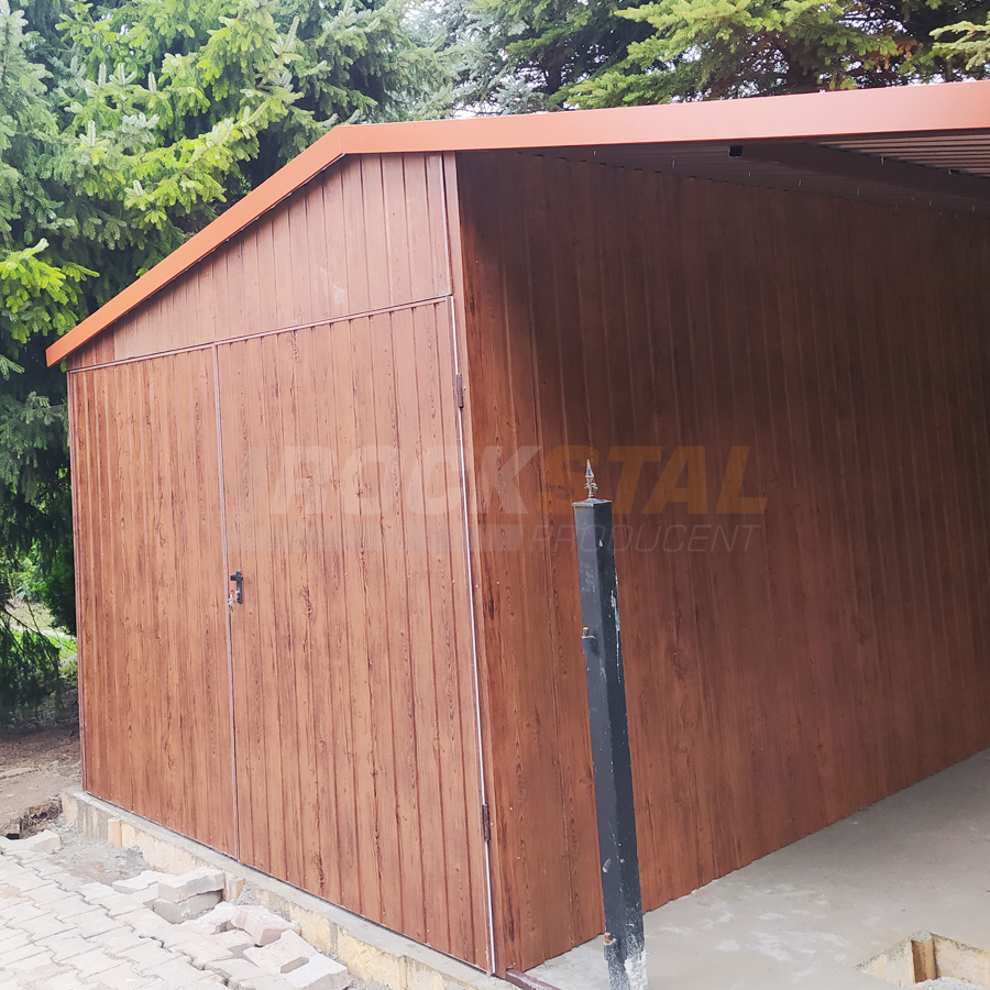 Garaż blaszany dwuspadowy 3x6m + wiata - obrazek 2