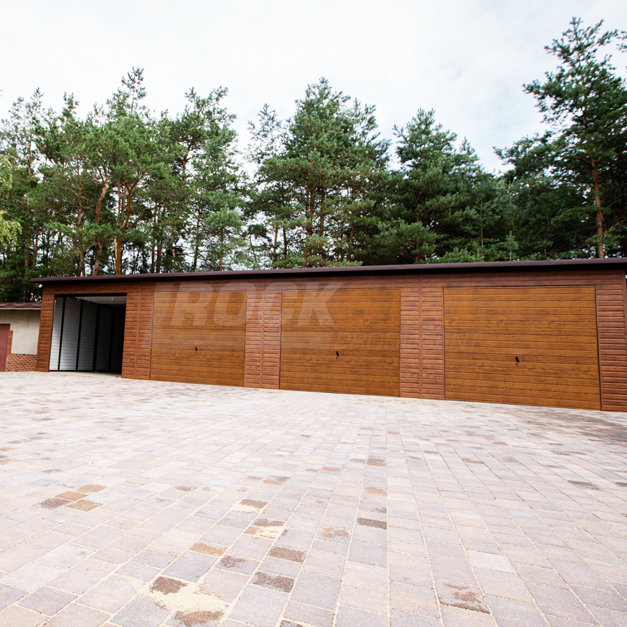 Garaż blaszany 16x6,5 m + cztery bramy segmentowe multigross