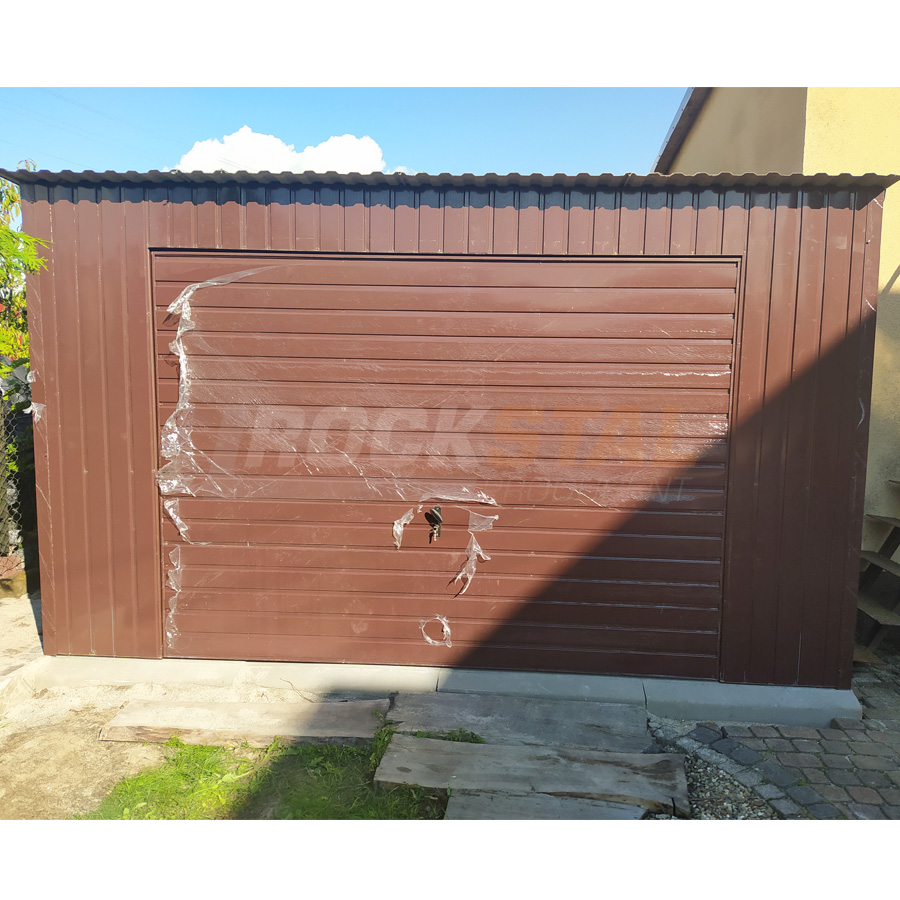 Garaż blaszany 4x6 m w kolorze RAL 8017 połysk - obrazek 2