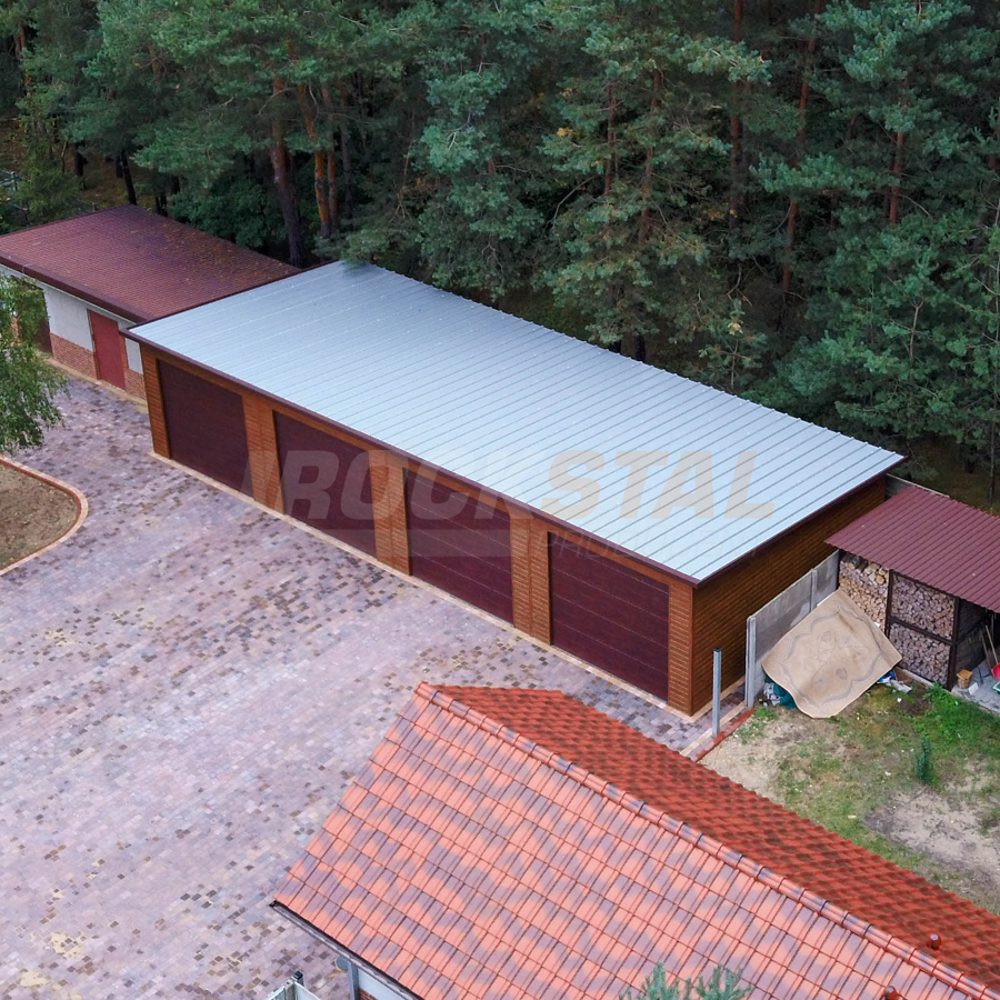 Garaż blaszany 16x6,5 m + cztery bramy segmentowe z automatyką - obrazek 4