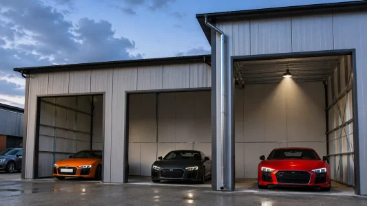 Nowoczesne garaże wielostanowiskowe Audi R8